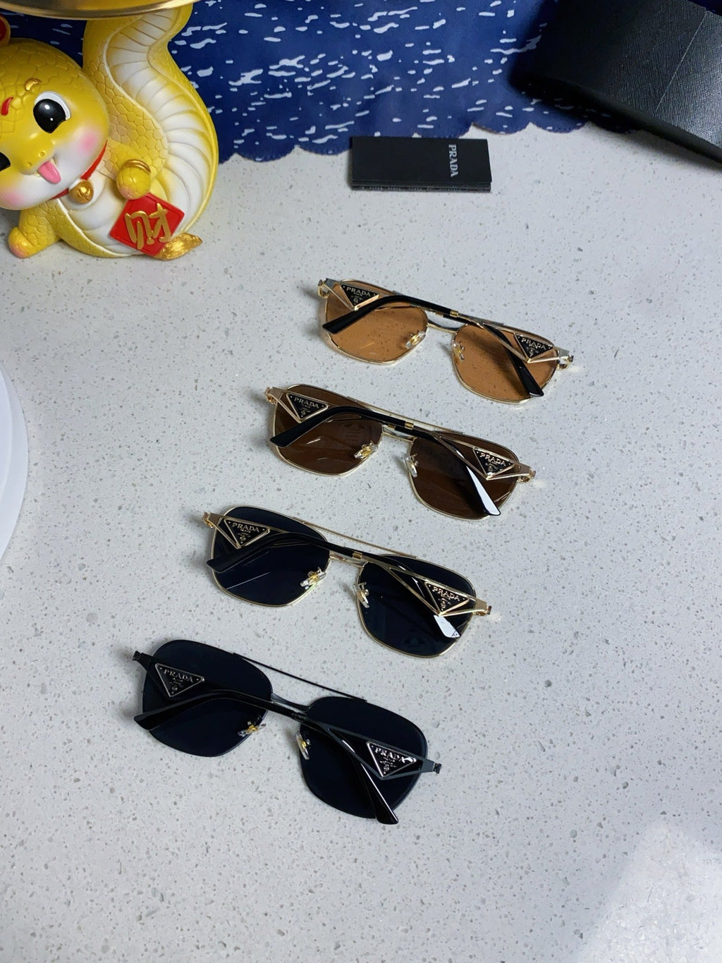 Prada Metal Fashion Black Lens Sunglasses for Men & Women - 382727 - detail image 10
