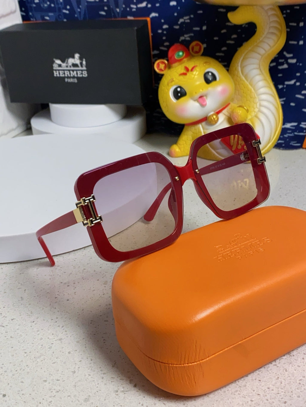 Hermès Square Red Lens Sunglasses for Men & Women - 450019 - detail image 8