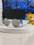 Saint Laurent Metal Round Silver Lens Sunglasses for Men & Women