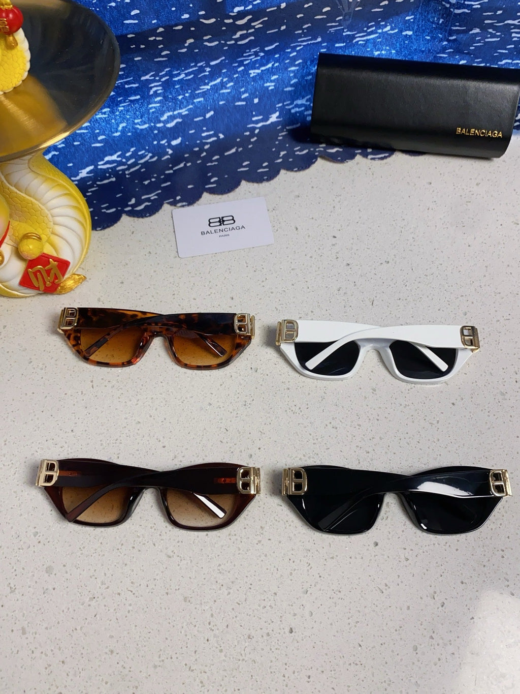 Balenciaga Metal Cat-Eye Brown Lens Sunglasses for Men & Women - 466011 - detail image 11