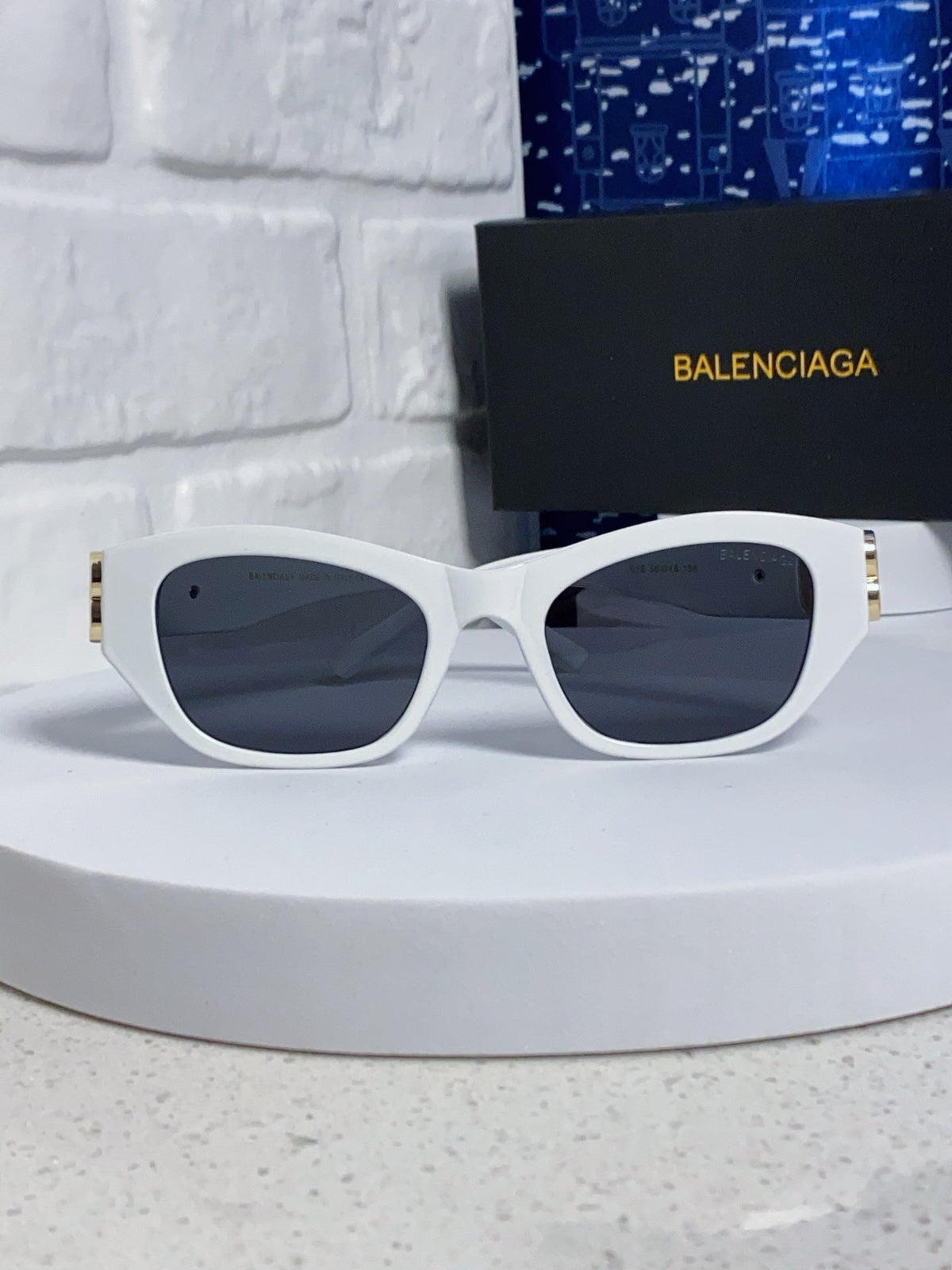 Balenciaga Metal Cat-Eye Silver Lens Sunglasses for Men & Women - detail image 2