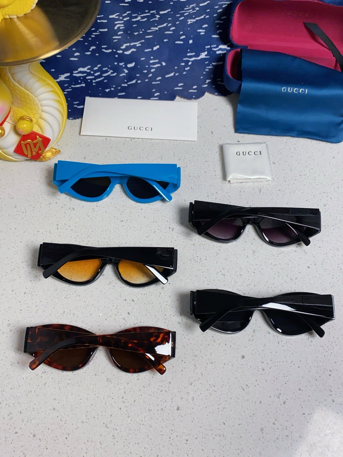 Gucci Cat-Eye Black Lens Sunglasses for Men & Women - 132225 - detail image 12