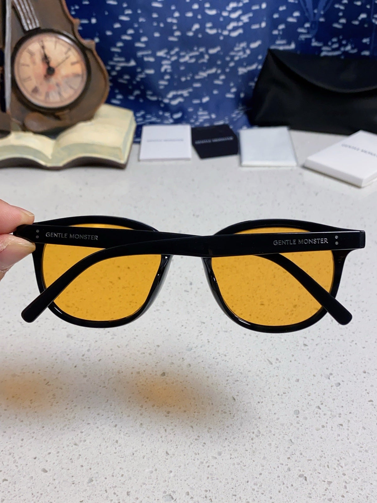 Gentle Monster LANG Square Orange Lens Sunglasses for Men & Women - detail image 5