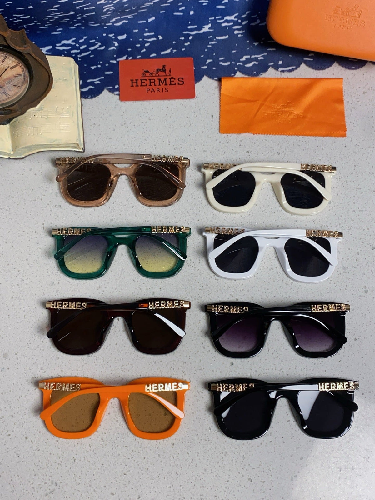Hermès Metal Square Brown Lens Sunglasses for Men & Women - 158687 - detail image 10