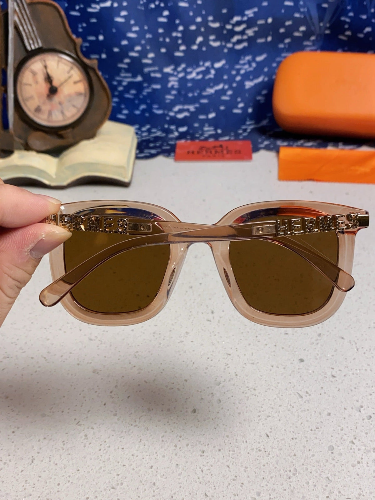 Hermès Metal Square Brown Lens Sunglasses for Men & Women - 399447 - detail image 5