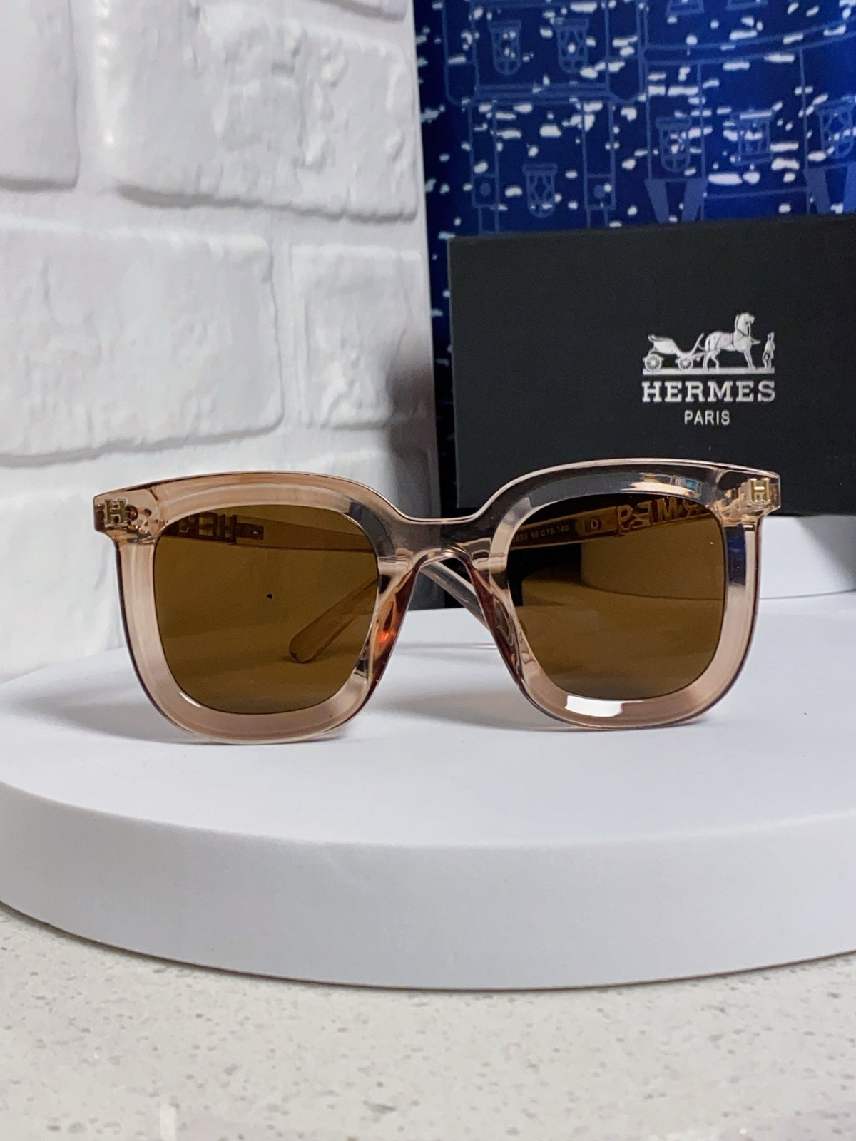 Hermès Metal Square Brown Lens Sunglasses for Men & Women - 433011 - detail image 2