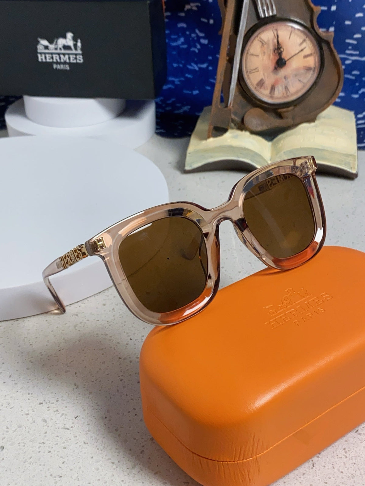 Hermès Metal Square Brown Lens Sunglasses for Men & Women - 158685 - detail image 9