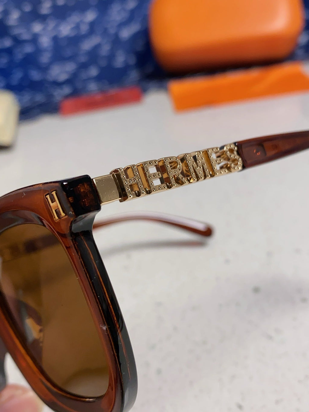 Hermès Metal Square Brown Lens Sunglasses for Men & Women - 399449 - detail image 7