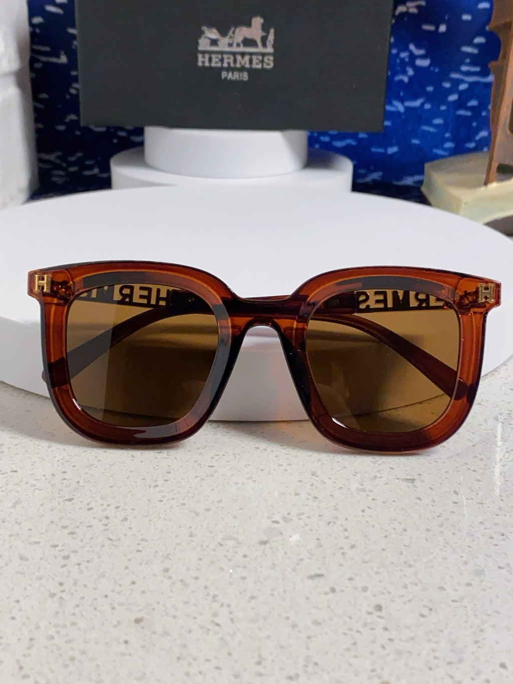 Hermès Metal Square Brown Lens Sunglasses for Men & Women - 399449 - detail image 8