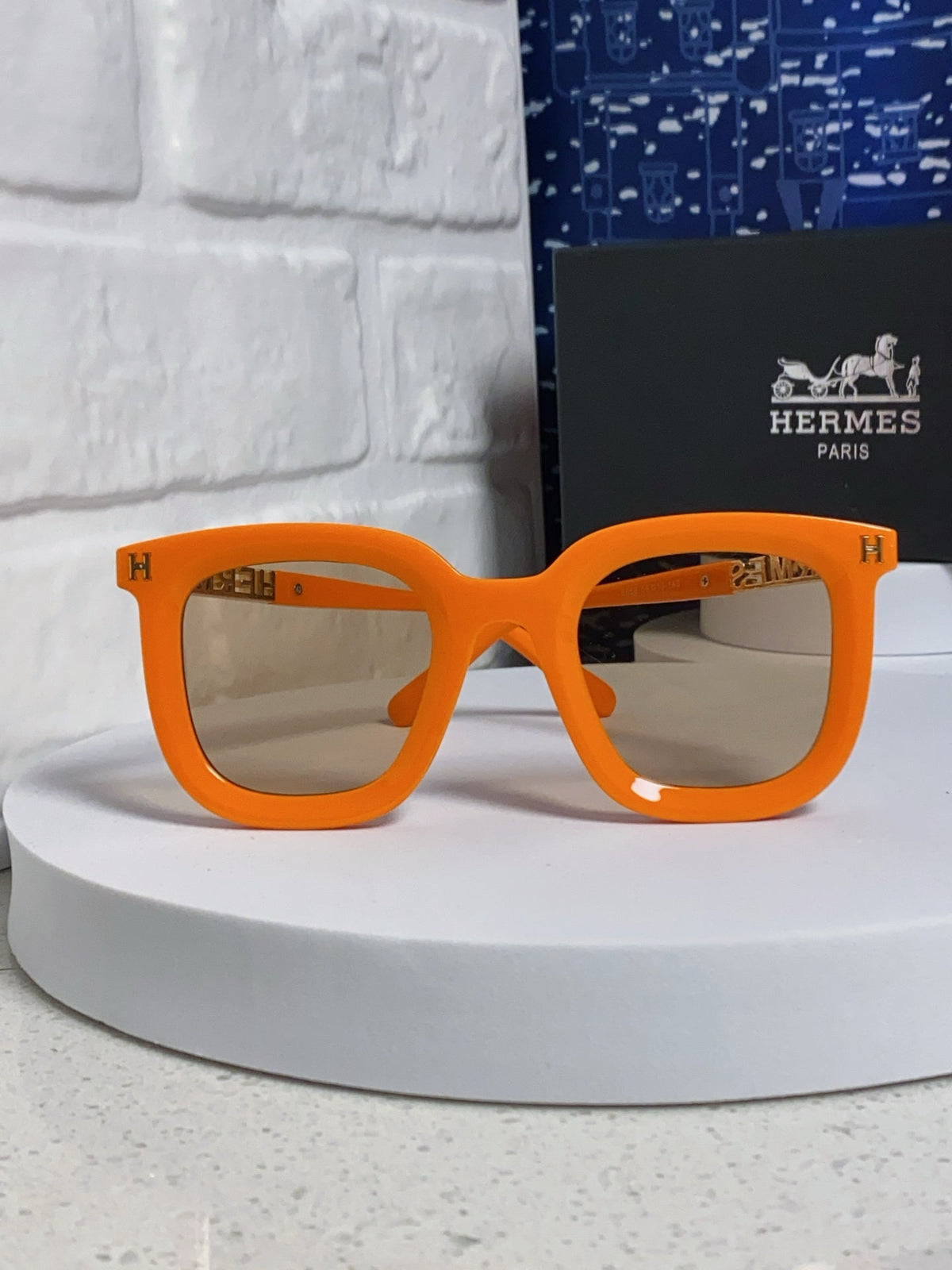 Hermès Metal Square Orange Lens Sunglasses for Men & Women - 399450 - detail image 2
