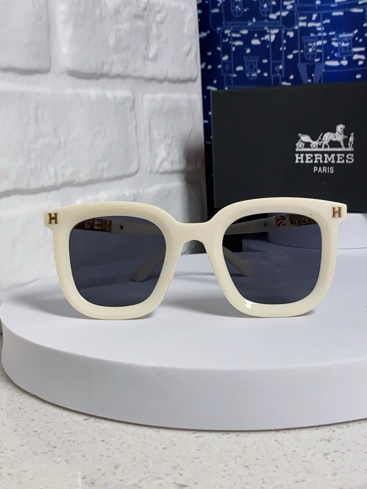 Hermès Metal Square Silver Lens Sunglasses for Men & Women - 158689 - detail image 2