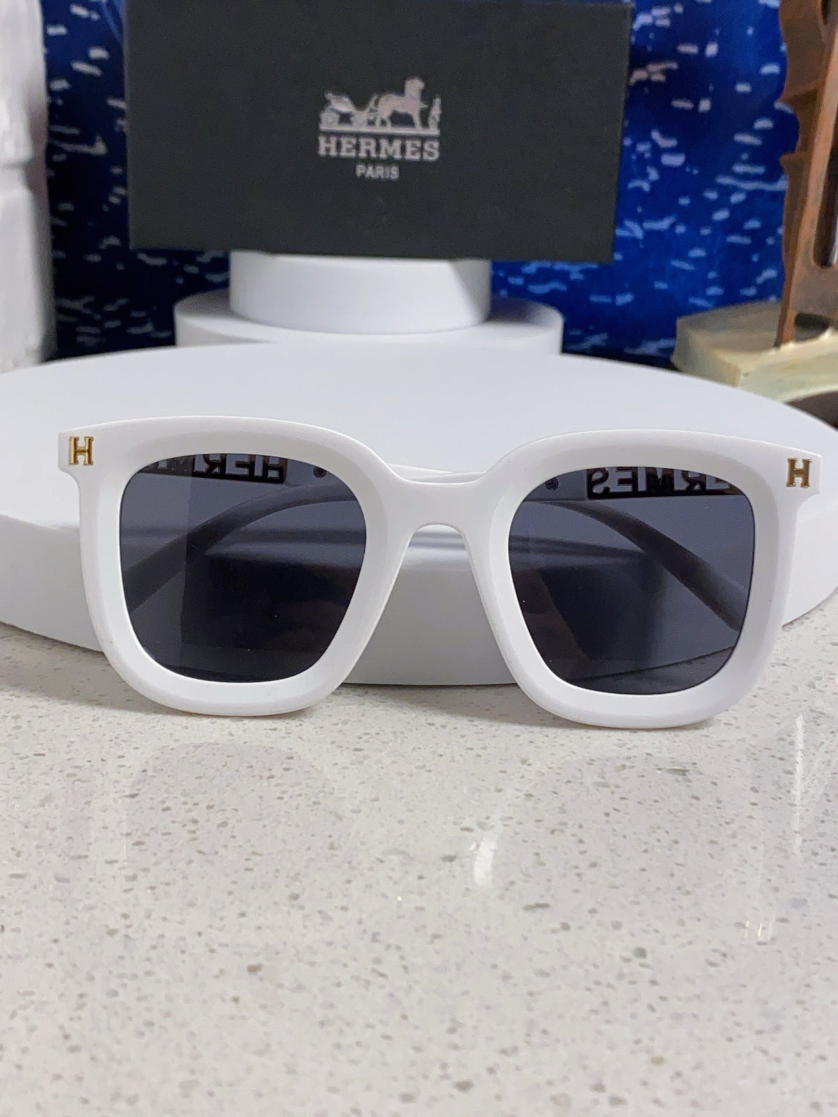 Hermès Metal Square Silver Lens Sunglasses for Men & Women - 158690 - detail image 8