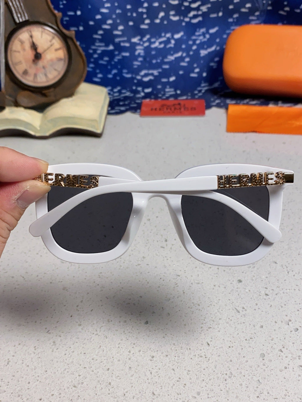 Hermès Metal Square Silver Lens Sunglasses for Men & Women - 433016 - detail image 5