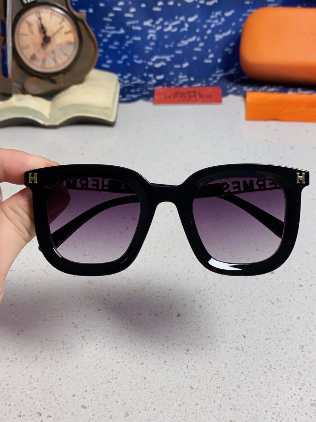 Hermès Metal Square Silver Lens Sunglasses for Men & Women - 399453 - detail image 4