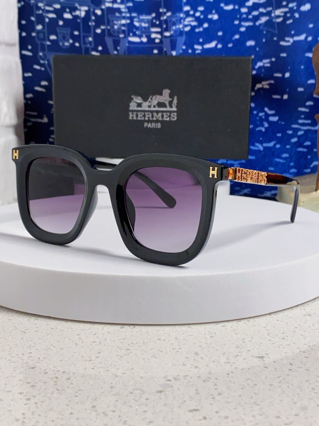 Hermès Metal Square Silver Lens Sunglasses for Men & Women - 158691
