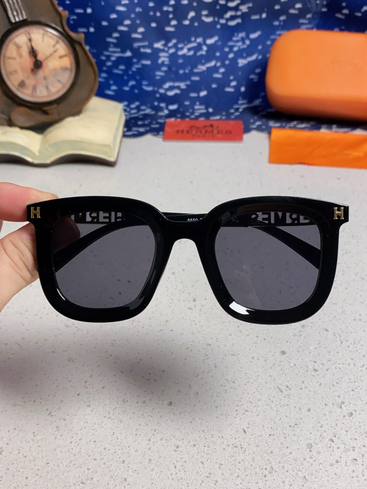 Hermès Metal Square Silver Lens Sunglasses for Men & Women - detail image 4