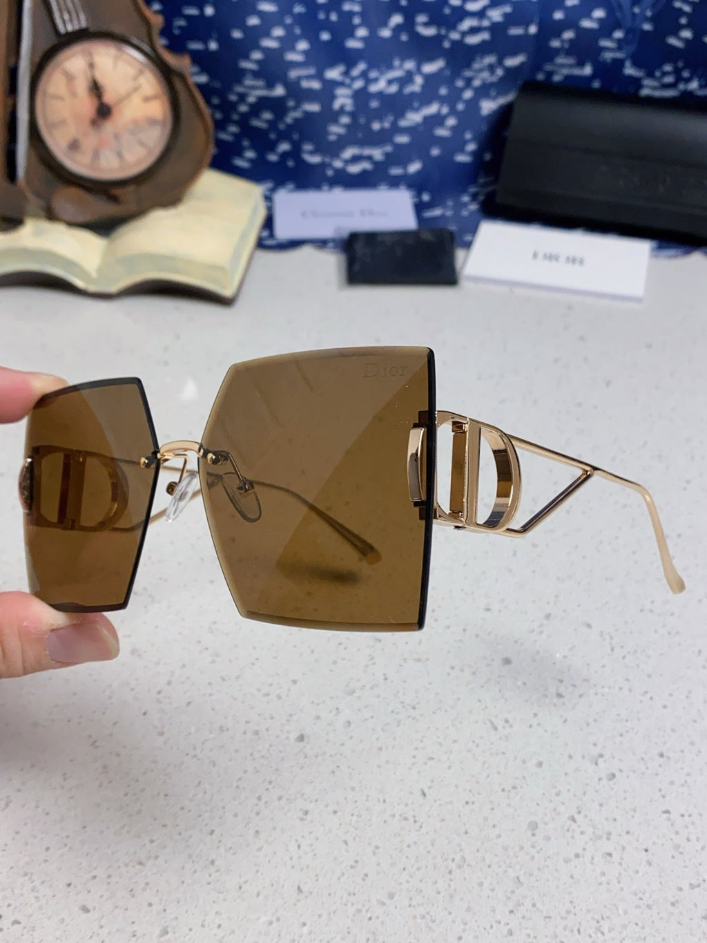 Dior 30MONTAIGNE Lightweight Rimless Brown Lens Sunglasses for Men & - 867124 - detail image 6