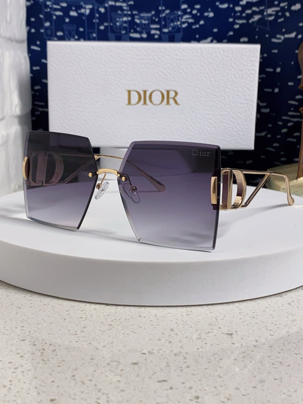Dior 30MONTAIGNE Lightweight Rimless Gray Lens Sunglasses for Men & W - 867125