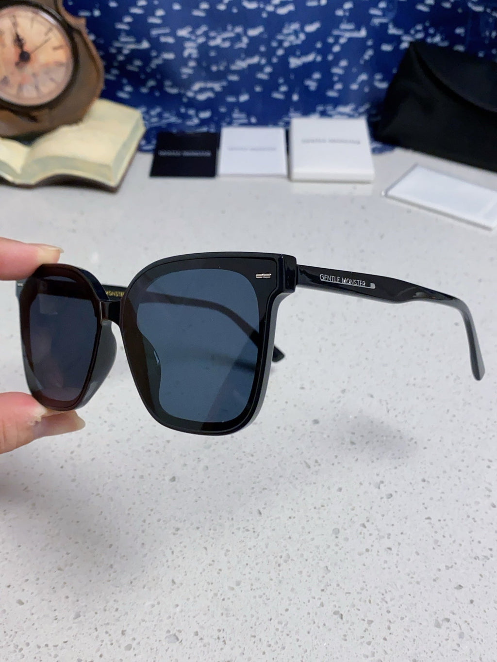 Gentle Monster SAL Acetate Square Blue Lens Sunglasses for Men & Women - detail image 6