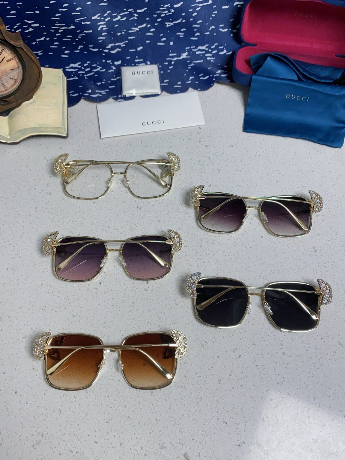 Gucci Square Silver Lens Sunglasses for Women - 132226 - detail image 11
