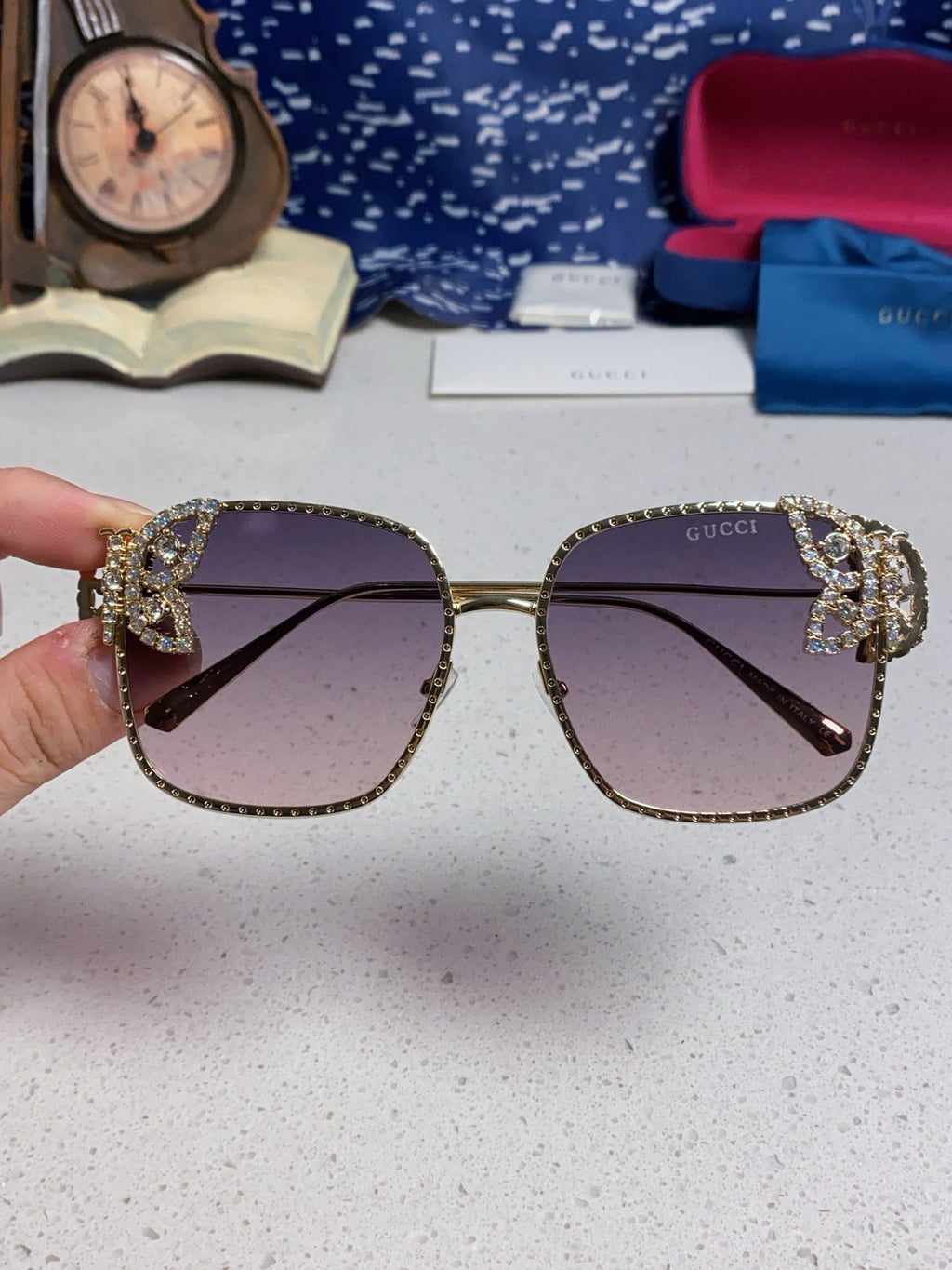 Gucci Square Silver Lens Sunglasses for Women - 132227 - detail image 4