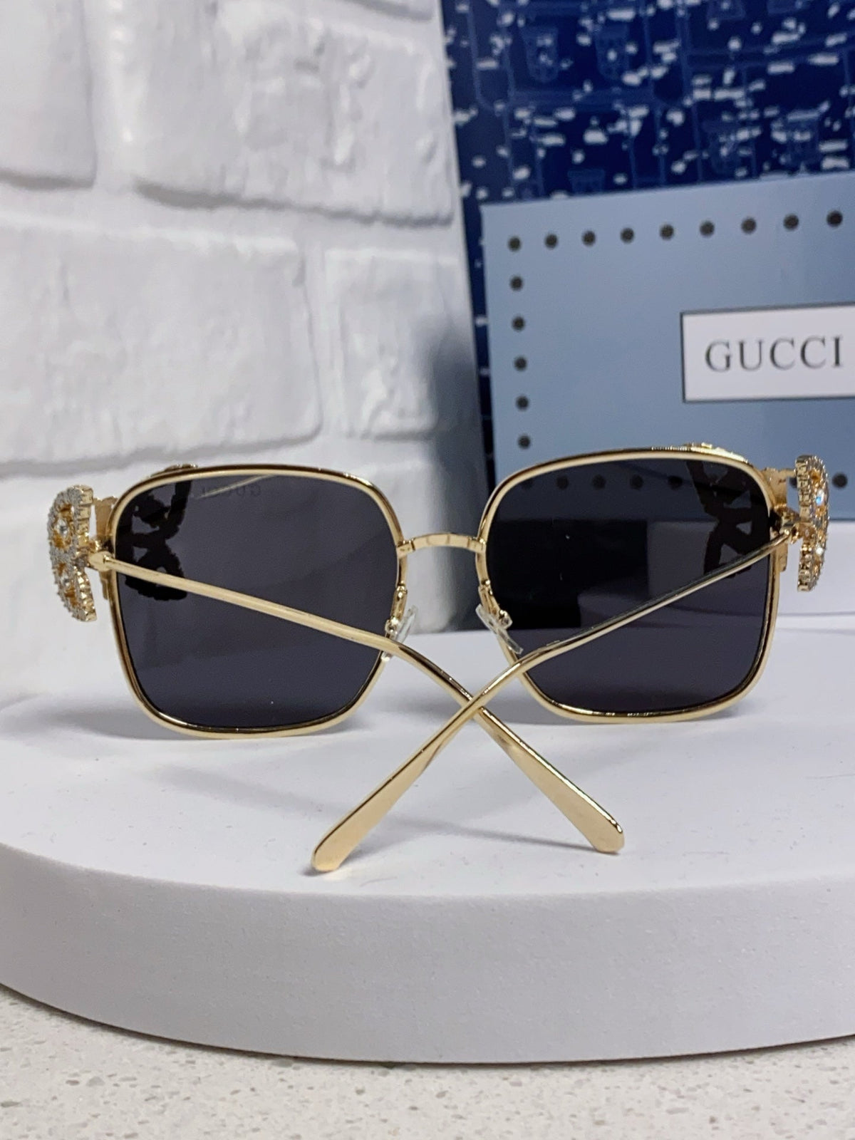 Gucci Square Black Lens Sunglasses for Women - 132230 - detail image 3