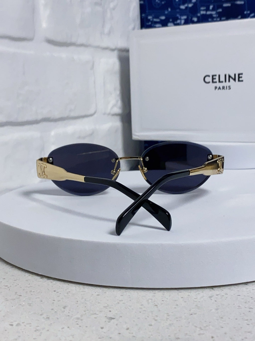 Celine Metal Round Blue Lens Sunglasses for Men & Women - 398830 - detail image 3
