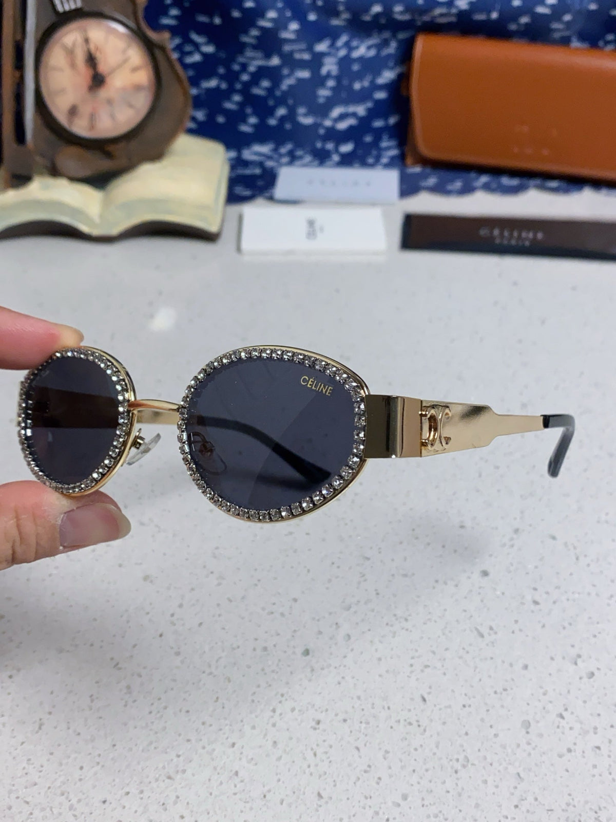 Celine Round Blue Lens Sunglasses for Men & Women - 431994 - detail image 6