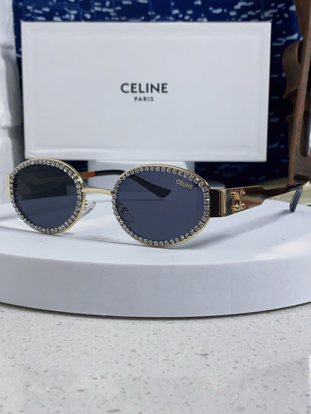 Celine Round Blue Lens Sunglasses for Men & Women - 358290