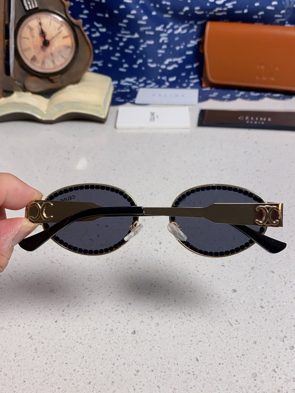 Celine Round Blue Lens Sunglasses for Men & Women - 358290 - detail image 5