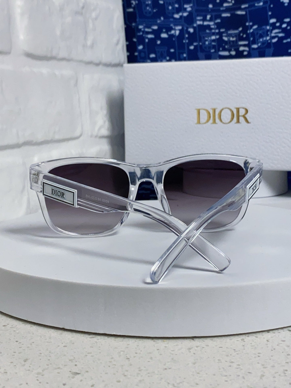 Dior Acetate Square Gray Lens Sunglasses for Men & Women - 358196 - detail image 3