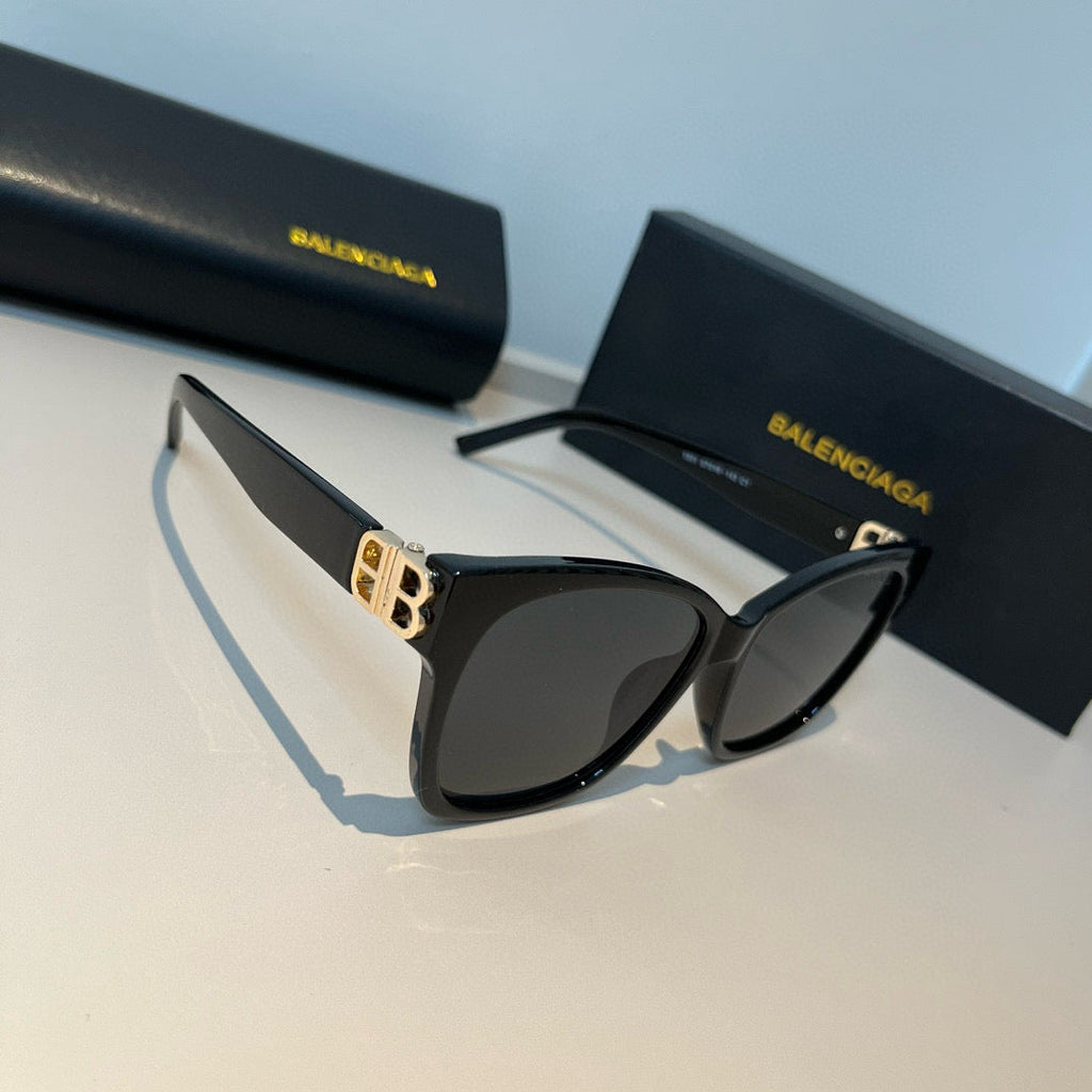 Balenciaga Folding Square Black Lens Sunglasses for Men & Women - 998340