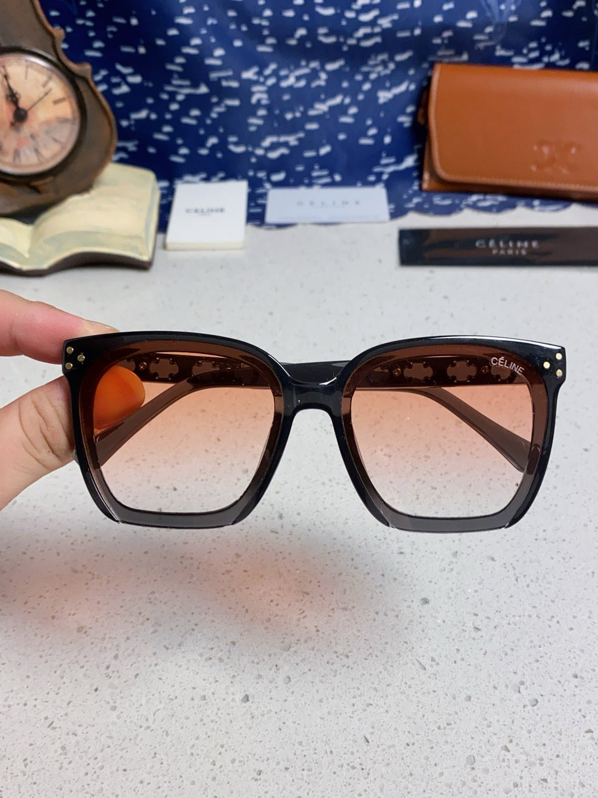 Celine Square Red Lens Sunglasses for Men & Women - 372018 - detail image 4