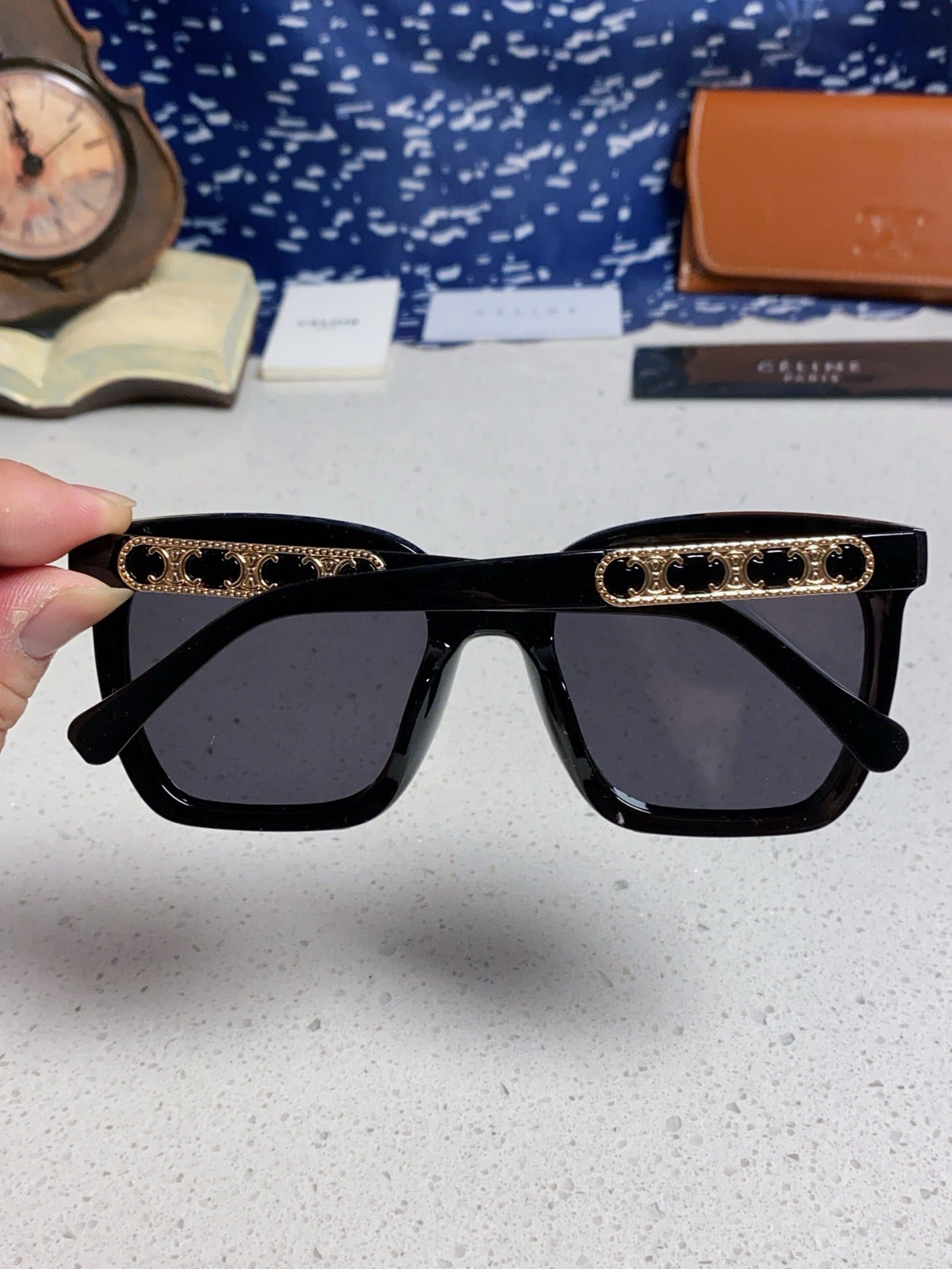 Celine Square Black Lens Sunglasses for Men & Women - 372024 - detail image 5
