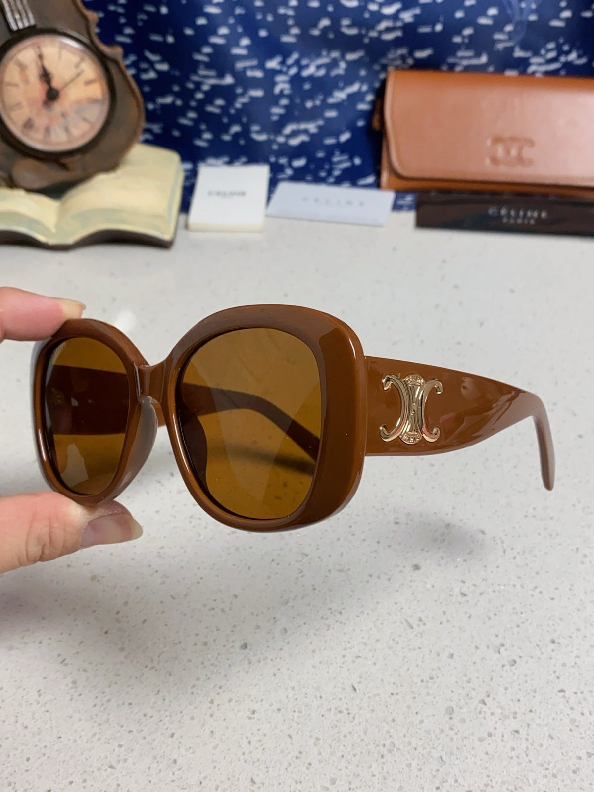 Celine Oversized Brown Lens Sunglasses for Men & Women - 372015 - detail image 5
