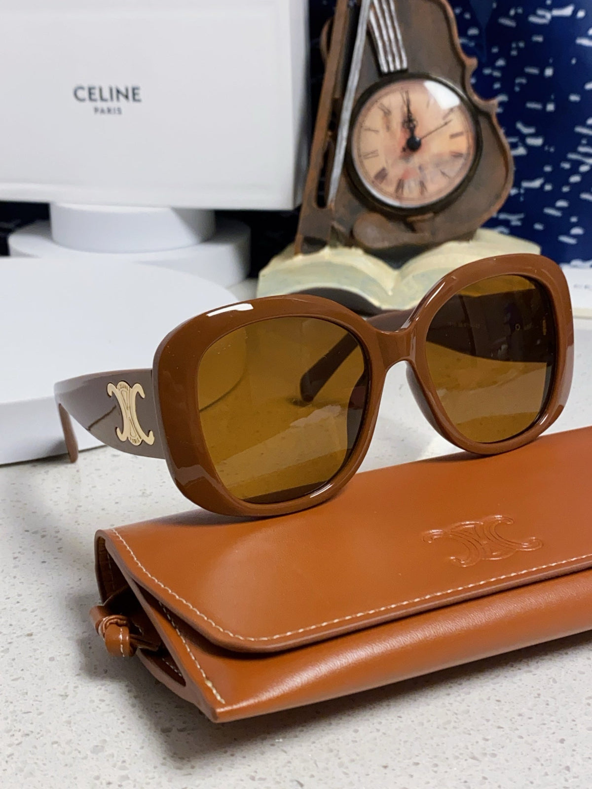 Celine Oversized Brown Lens Sunglasses for Men & Women - 372015 - detail image 9
