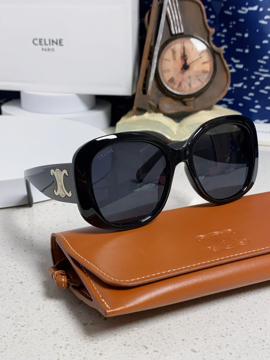 Celine Oversized Black Lens Sunglasses for Men & Women - 372017 - detail image 9