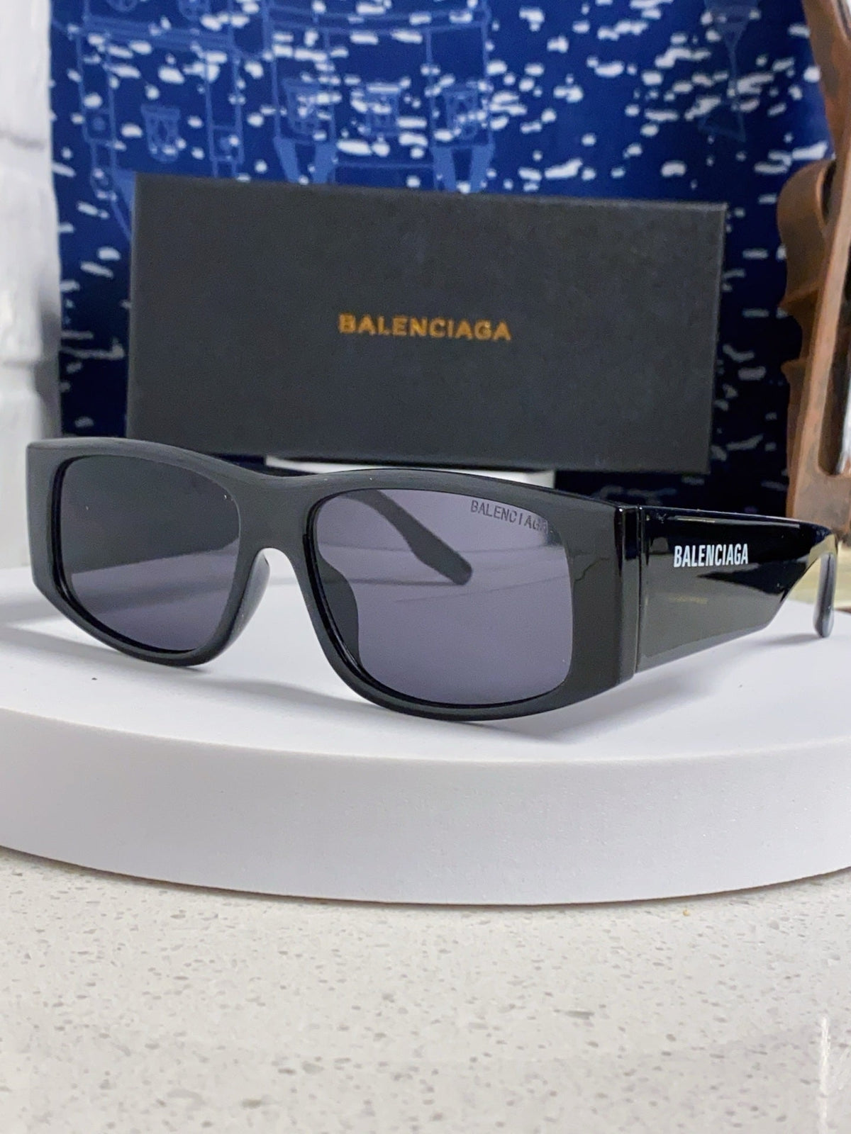 Balenciaga Square Blue Lens Sunglasses for Men & Women - 935205