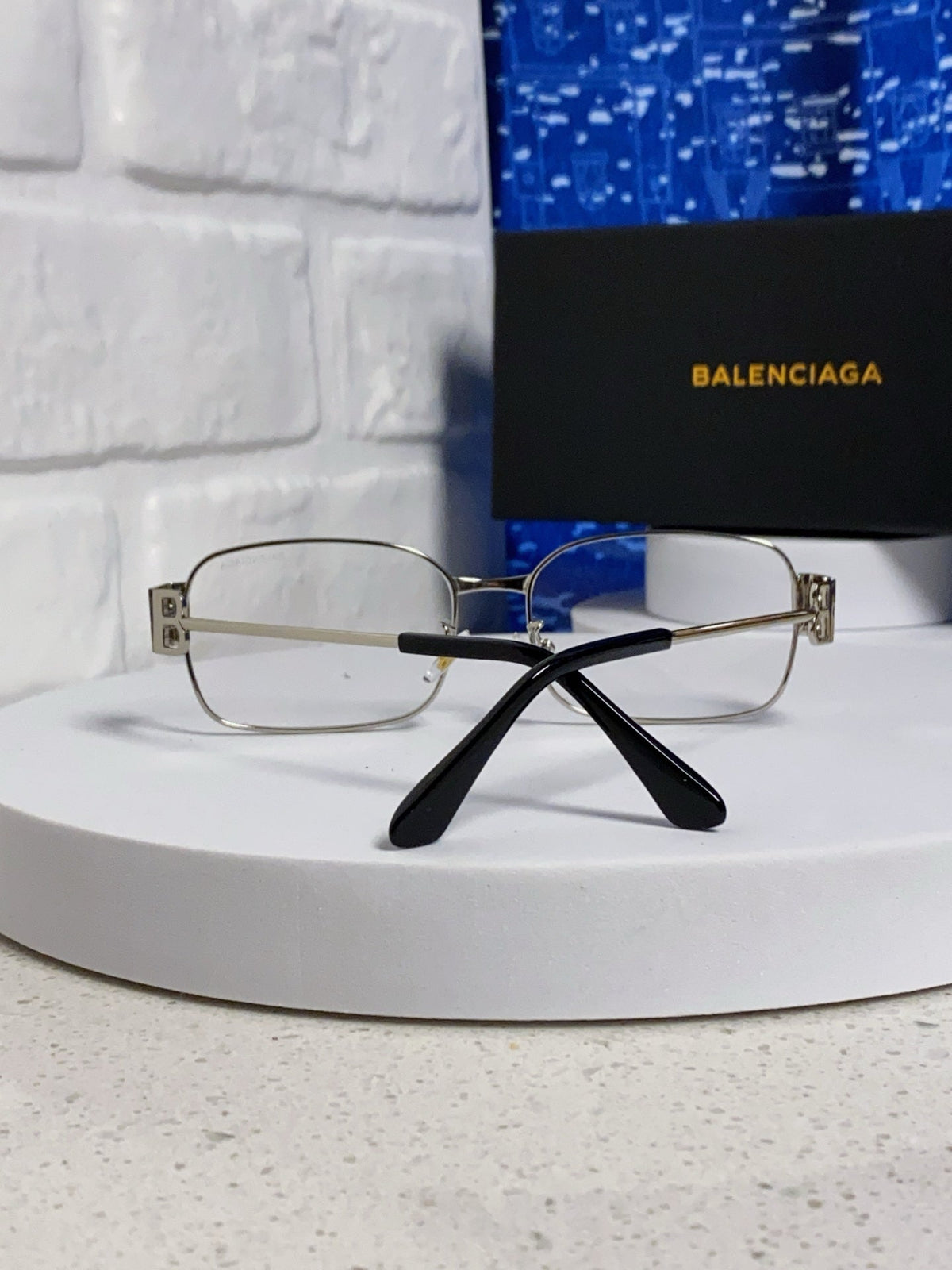 Balenciaga Metal Rectangular Red Lens Sunglasses for Men & Women - detail image 3