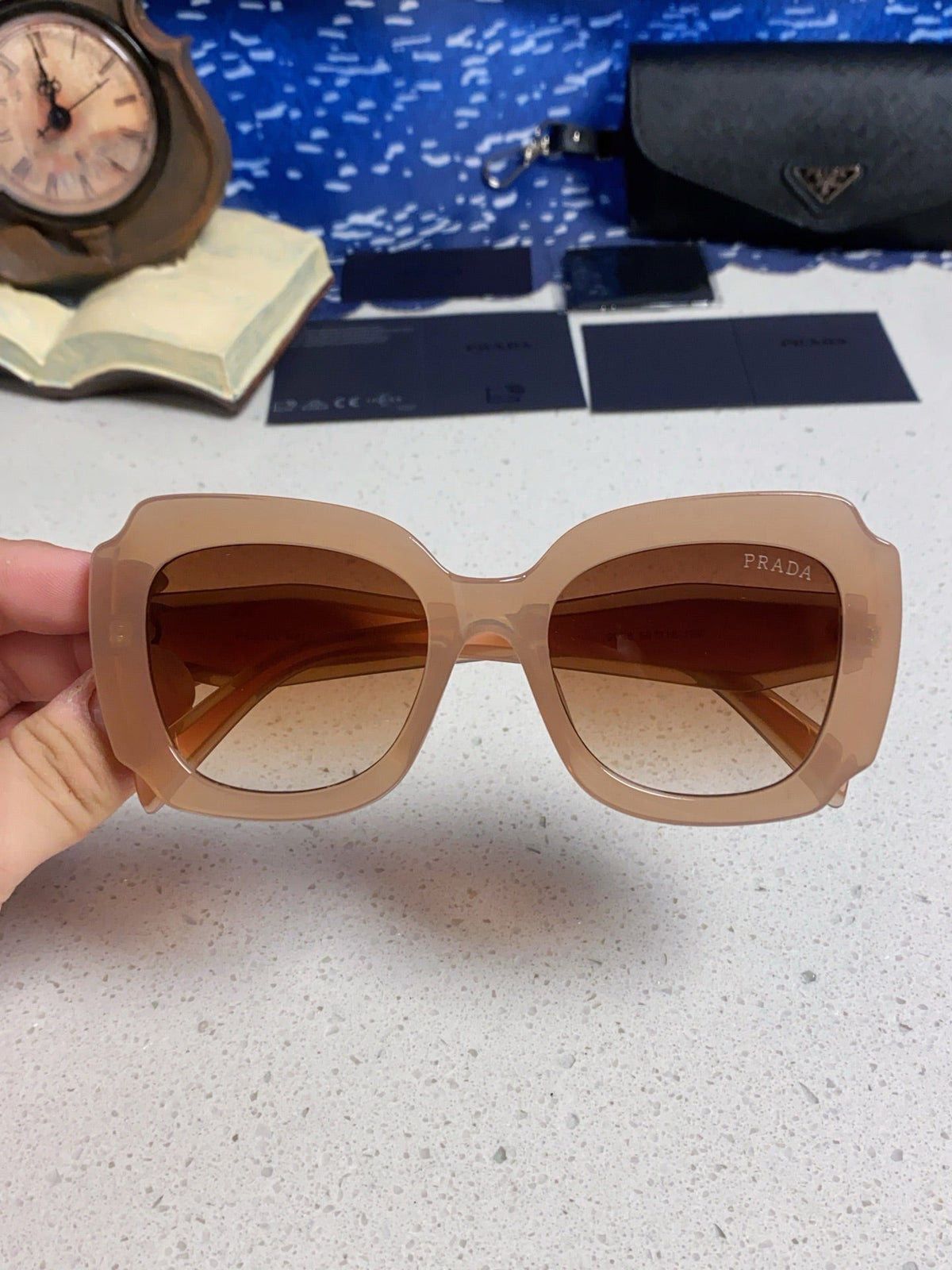 Prada 16YSF Acetate Fashion Gold Lens Sunglasses for Men & Women - 415783 - detail image 4