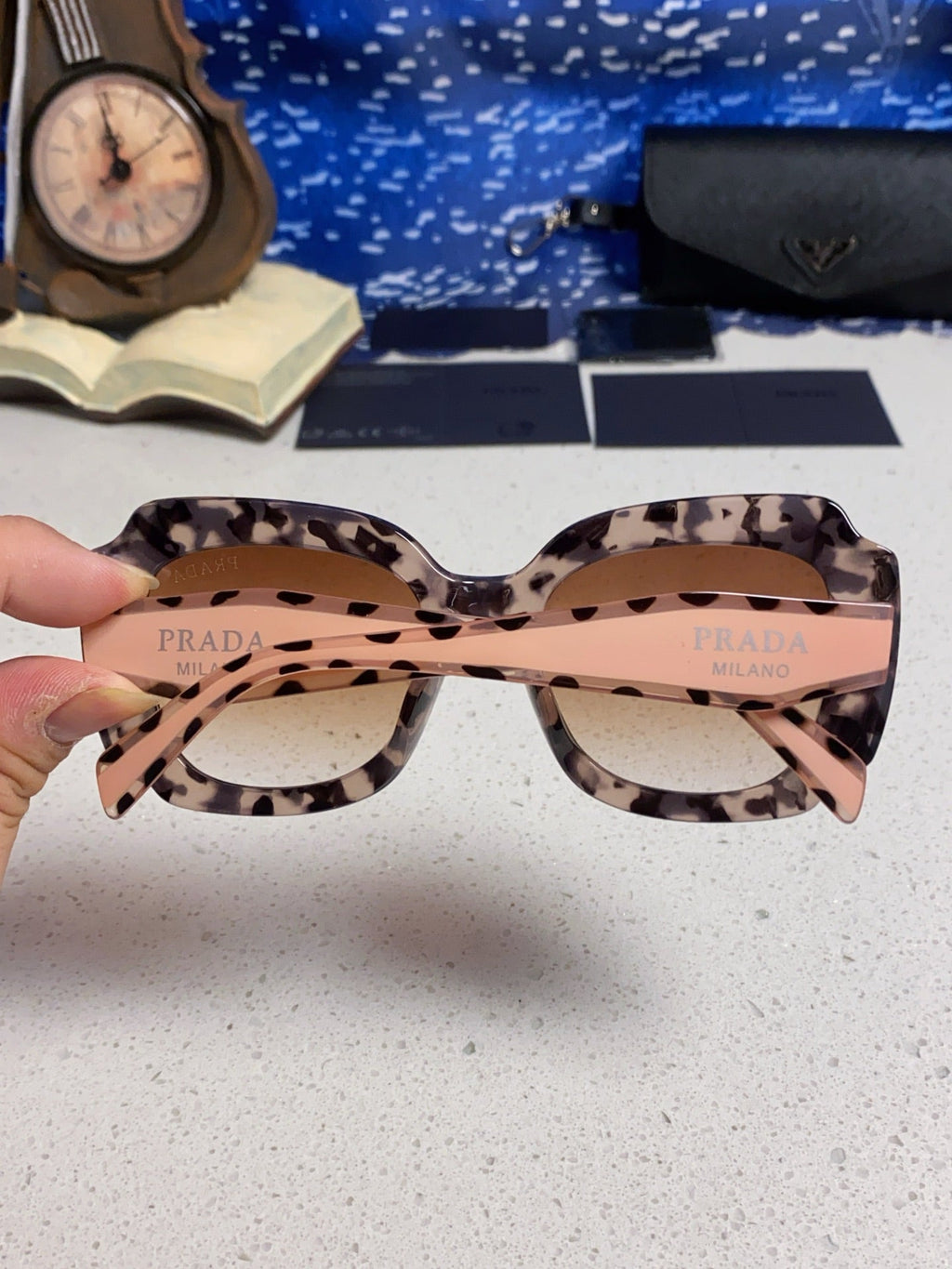 Prada 16YSF Acetate Fashion Gold Lens Sunglasses for Men & Women - 415784 - detail image 5