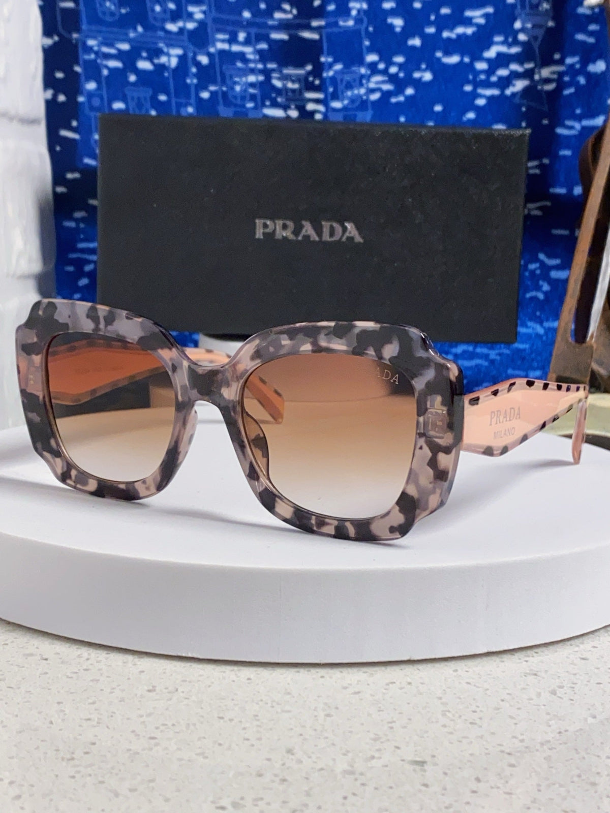 Prada 16YSF Acetate Fashion Gold Lens Sunglasses for Men & Women - 415784