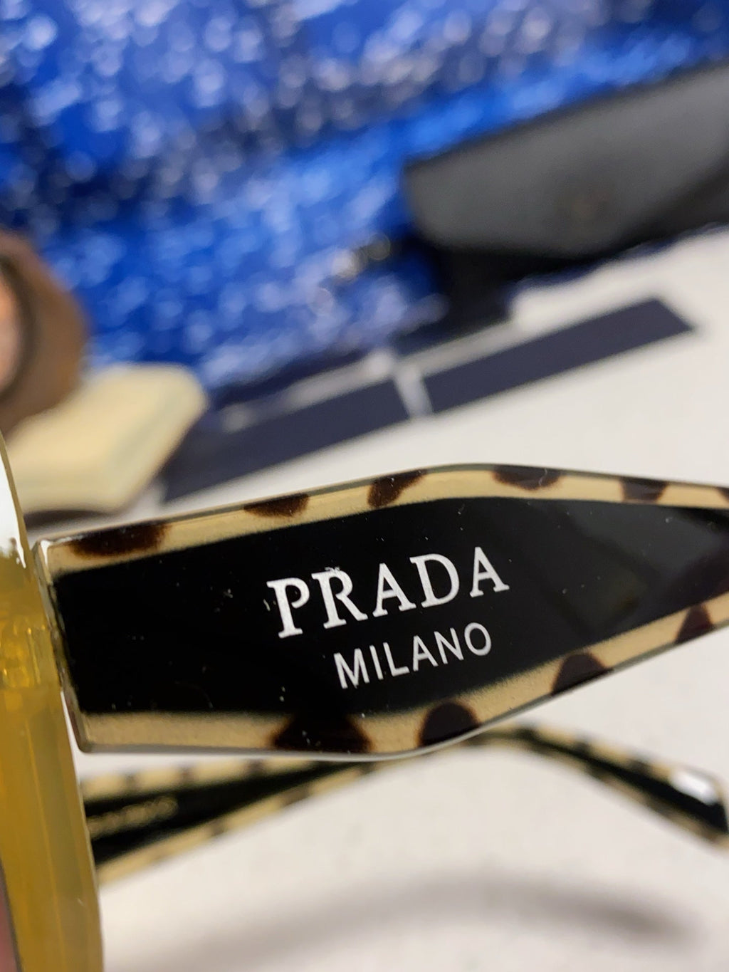 Prada 16YSF Acetate Fashion Blue Lens Sunglasses for Men & Women - 415785 - detail image 7