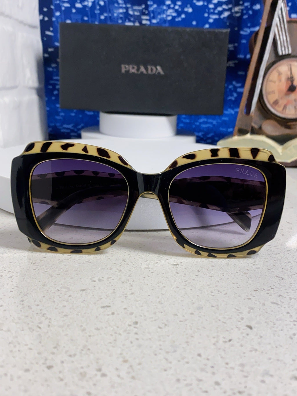 Prada 16YSF Acetate Fashion Blue Lens Sunglasses for Men & Women - 432118 - detail image 9