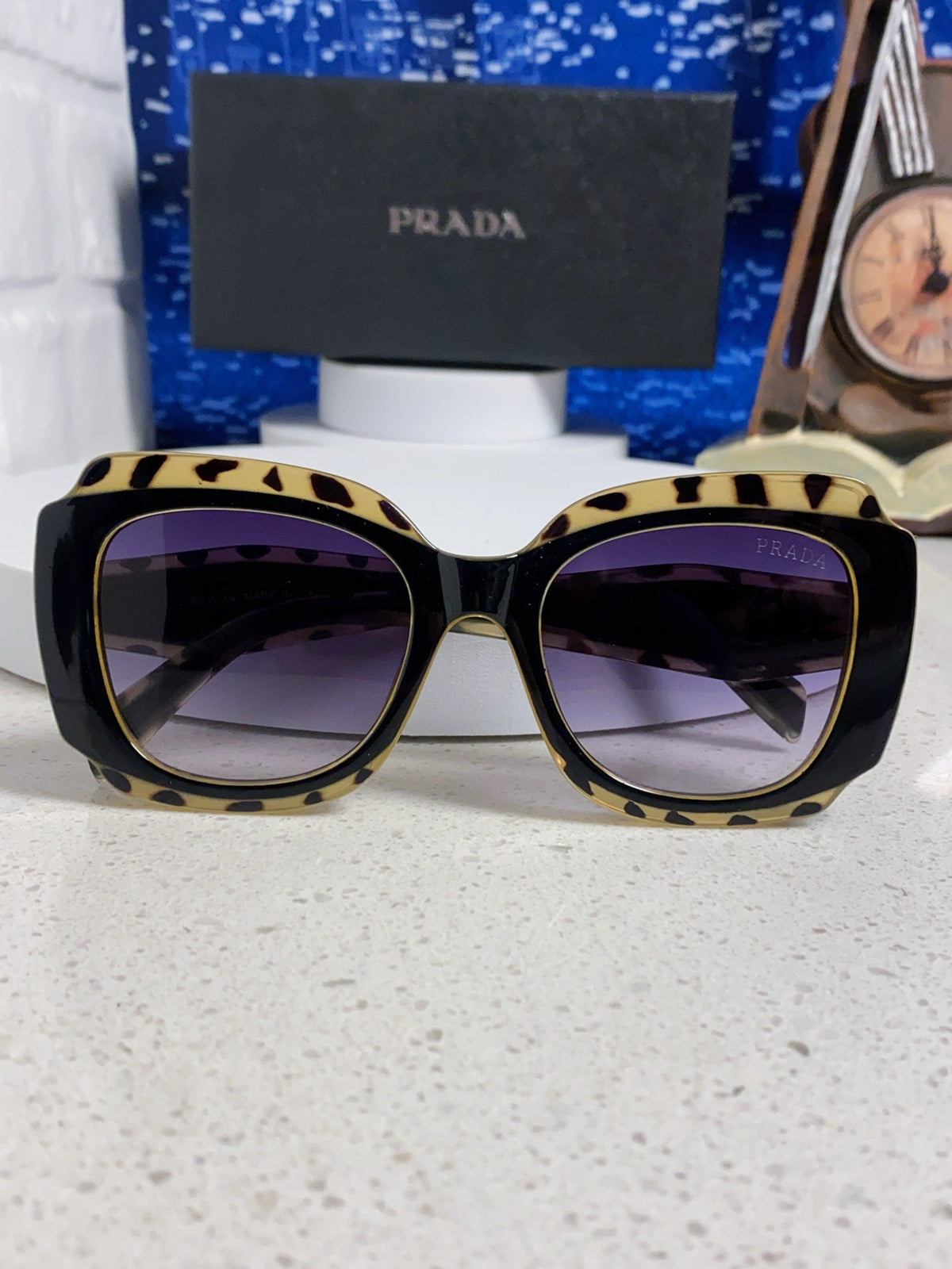 Prada 16YSF Acetate Fashion Blue Lens Sunglasses for Men & Women - 415785 - detail image 9