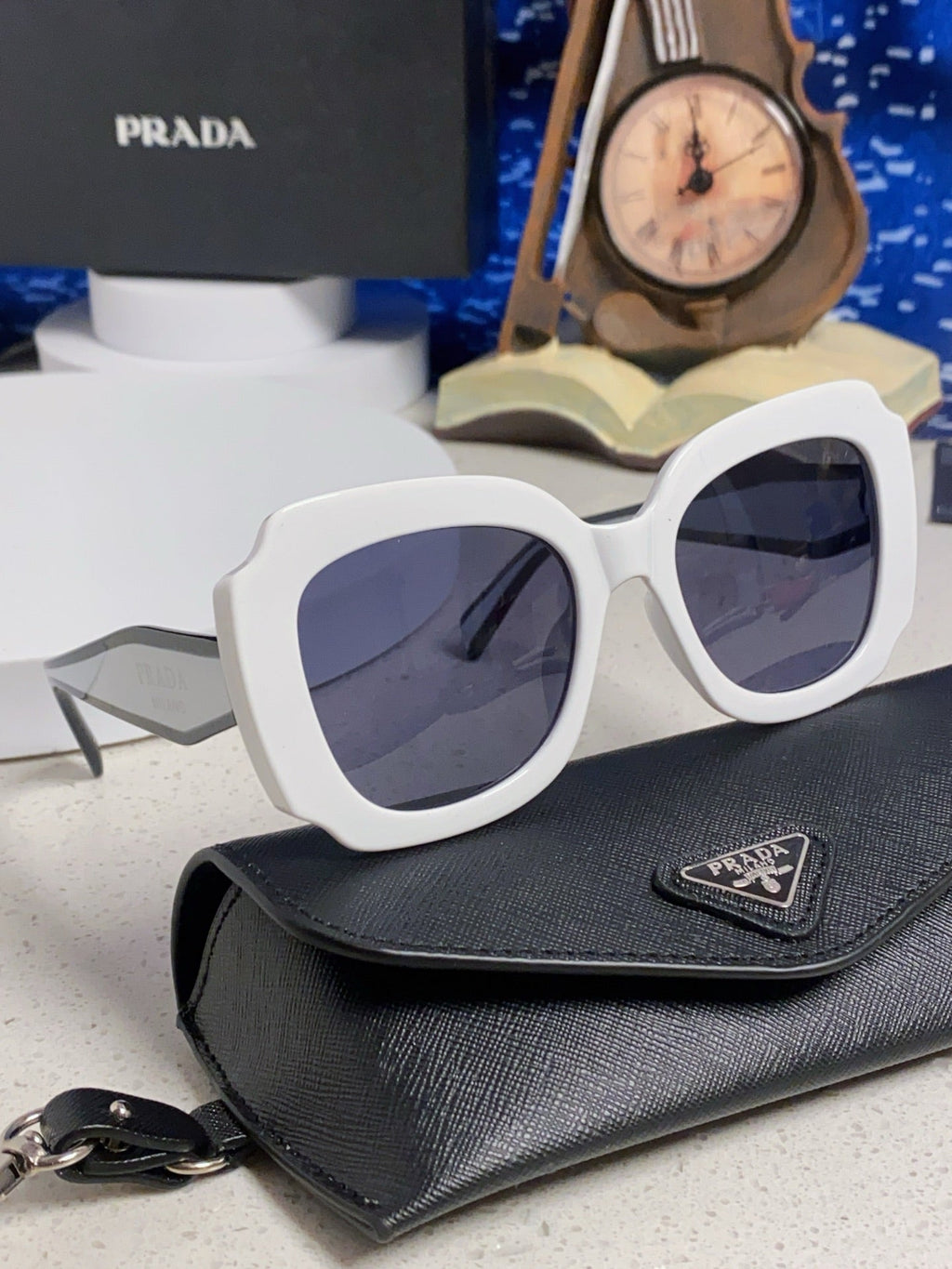Prada 16YSF Acetate Fashion Blue Lens Sunglasses for Men & Women - 415786 - detail image 10