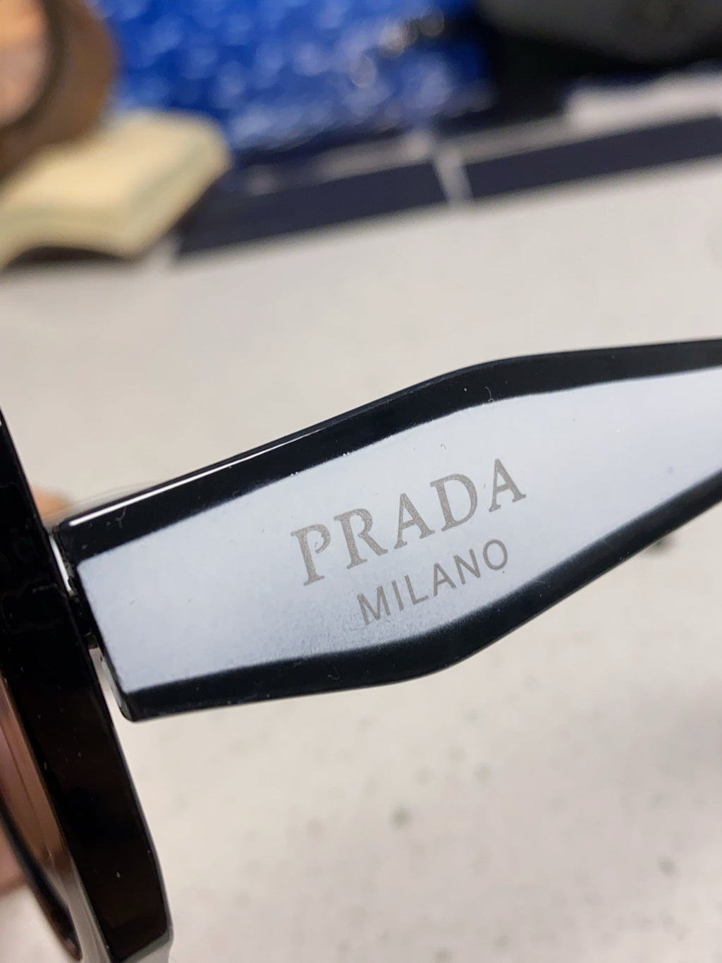 Prada 16YSF Acetate Fashion Black Lens Sunglasses for Men & Women - detail image 7