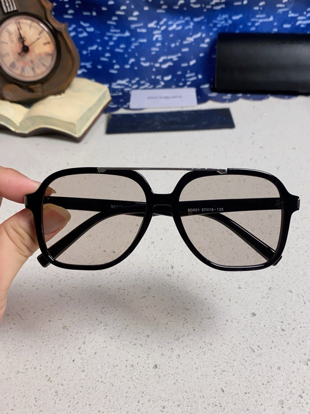 Saint Laurent SL545 Square Black Lens Sunglasses for Men & Women - 867139 - detail image 4