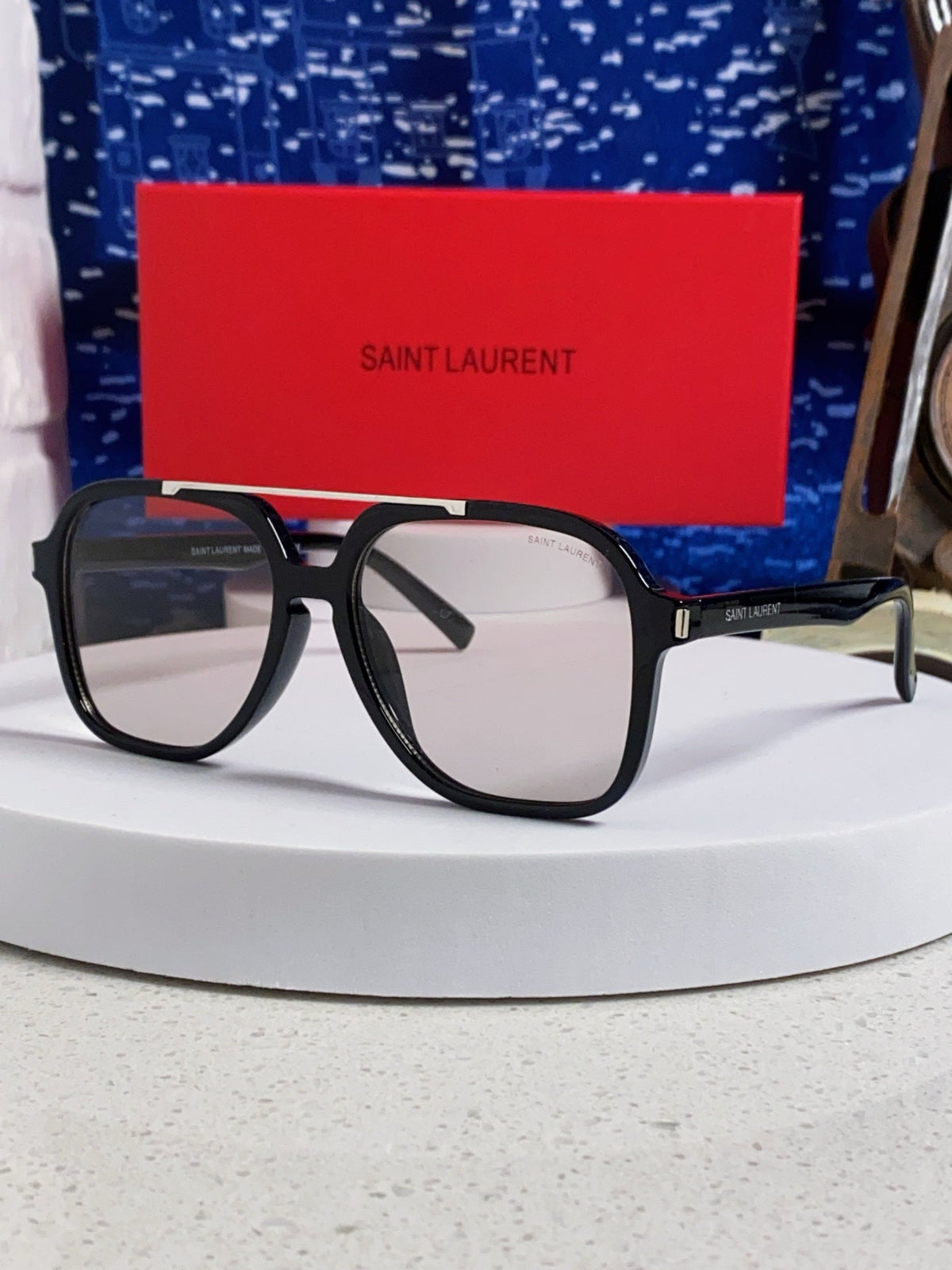 Saint Laurent SL545 Square Black Lens Sunglasses for Men & Women - 867139