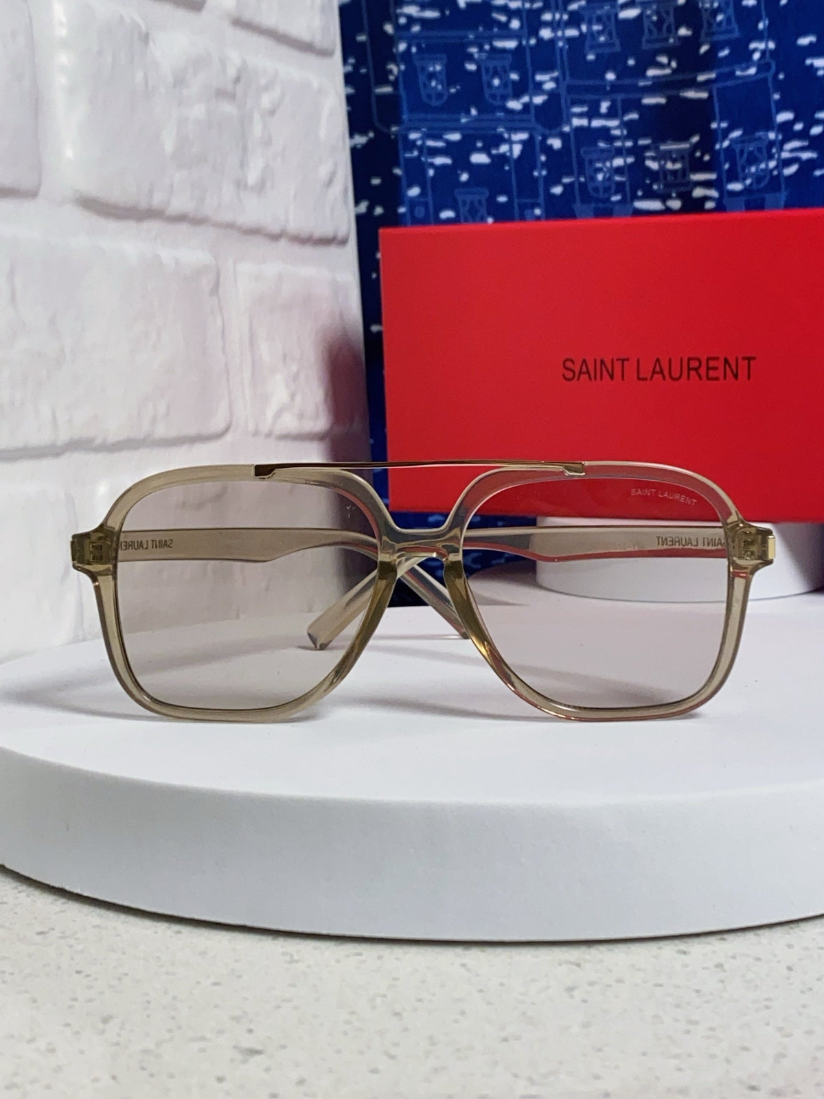 Saint Laurent SL545 Square Silver Lens Sunglasses for Men & Women - 415566